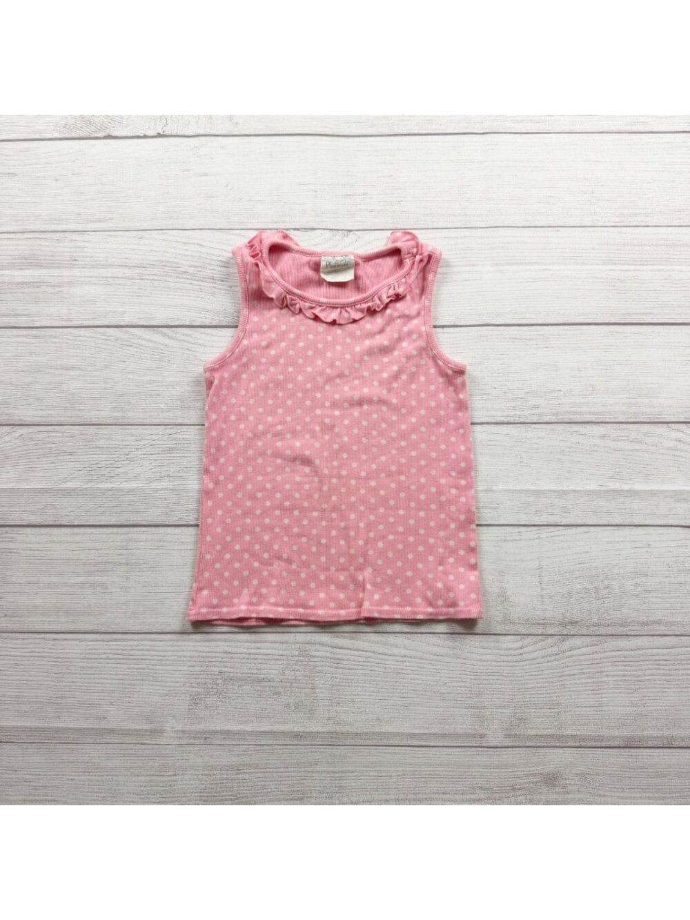 Matilda Jane Platinum Girls Pink Polka Dot Sleeveless Ruffle Collar Tank Top 6